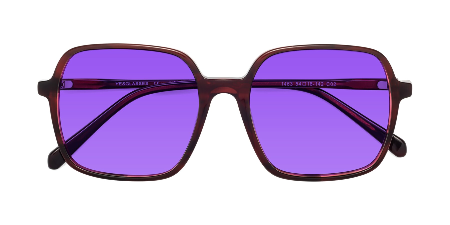 Folded Front of 1463 in Wine with Purple Tinted Lenses