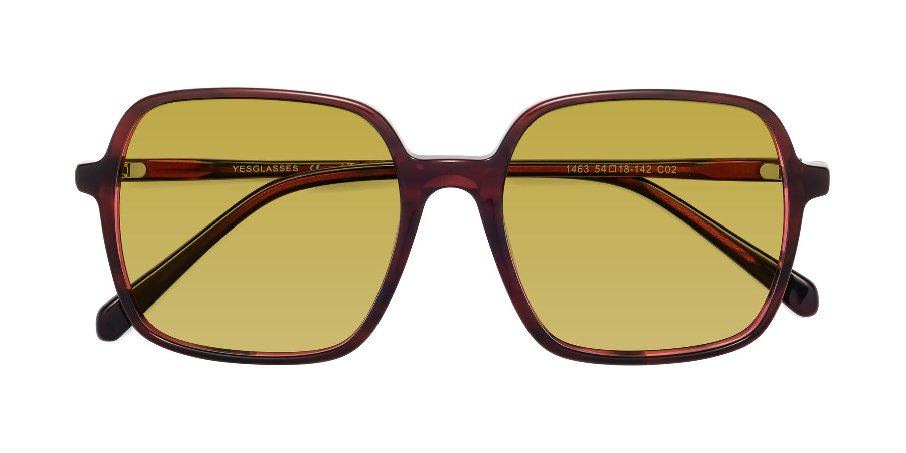 Folded Front of 1463 in Wine with Champagne Tinted Lenses