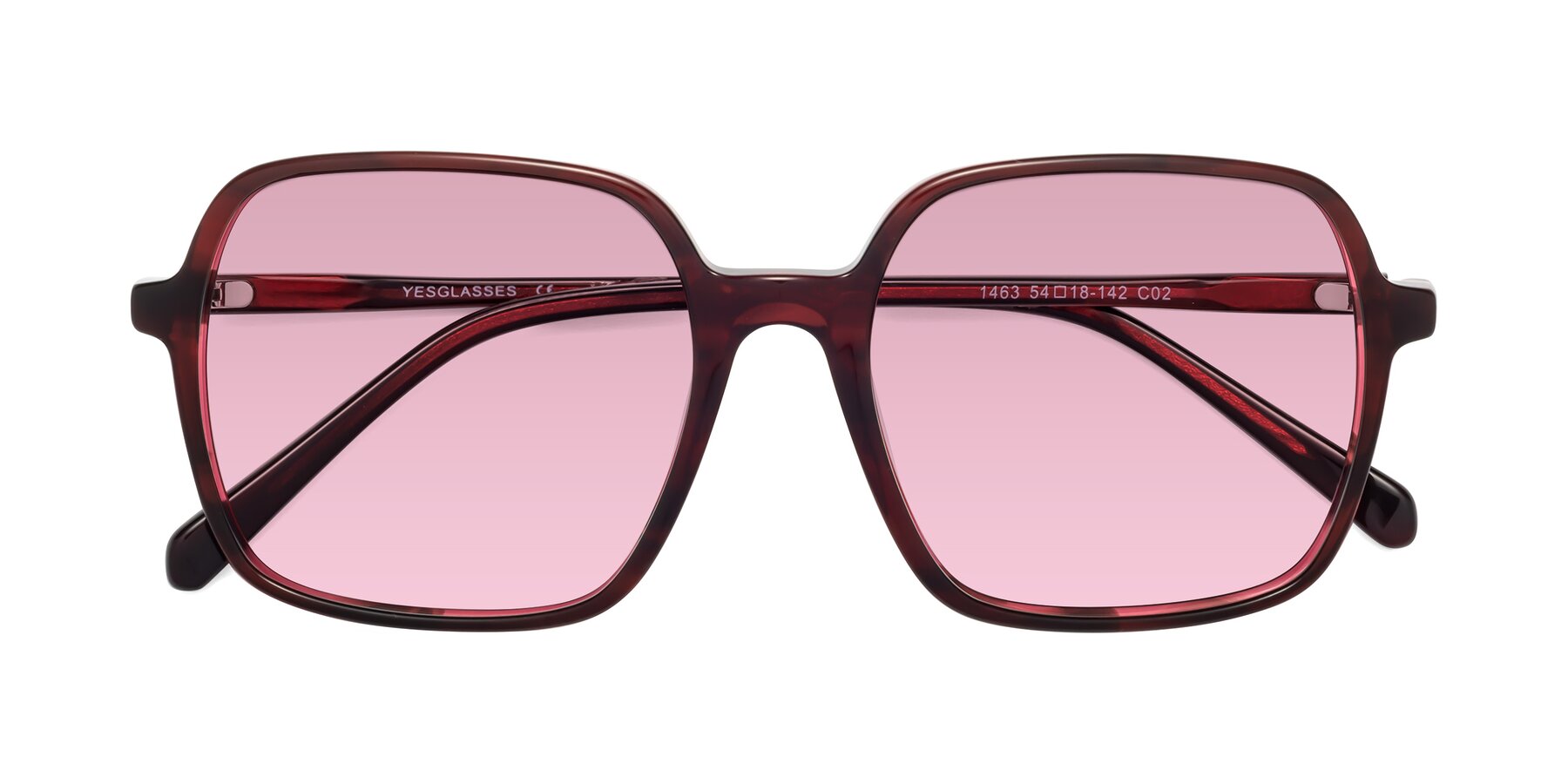 Folded Front of 1463 in Wine with Light Wine Tinted Lenses