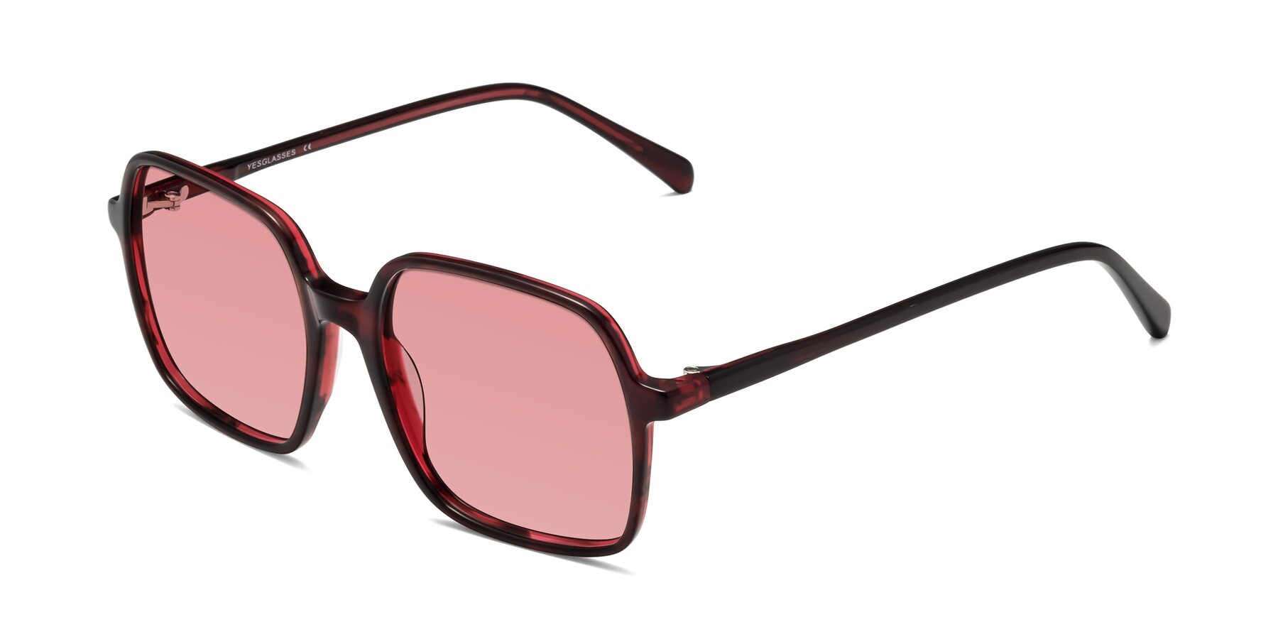 Angle of 1463 in Wine with Medium Garnet Tinted Lenses