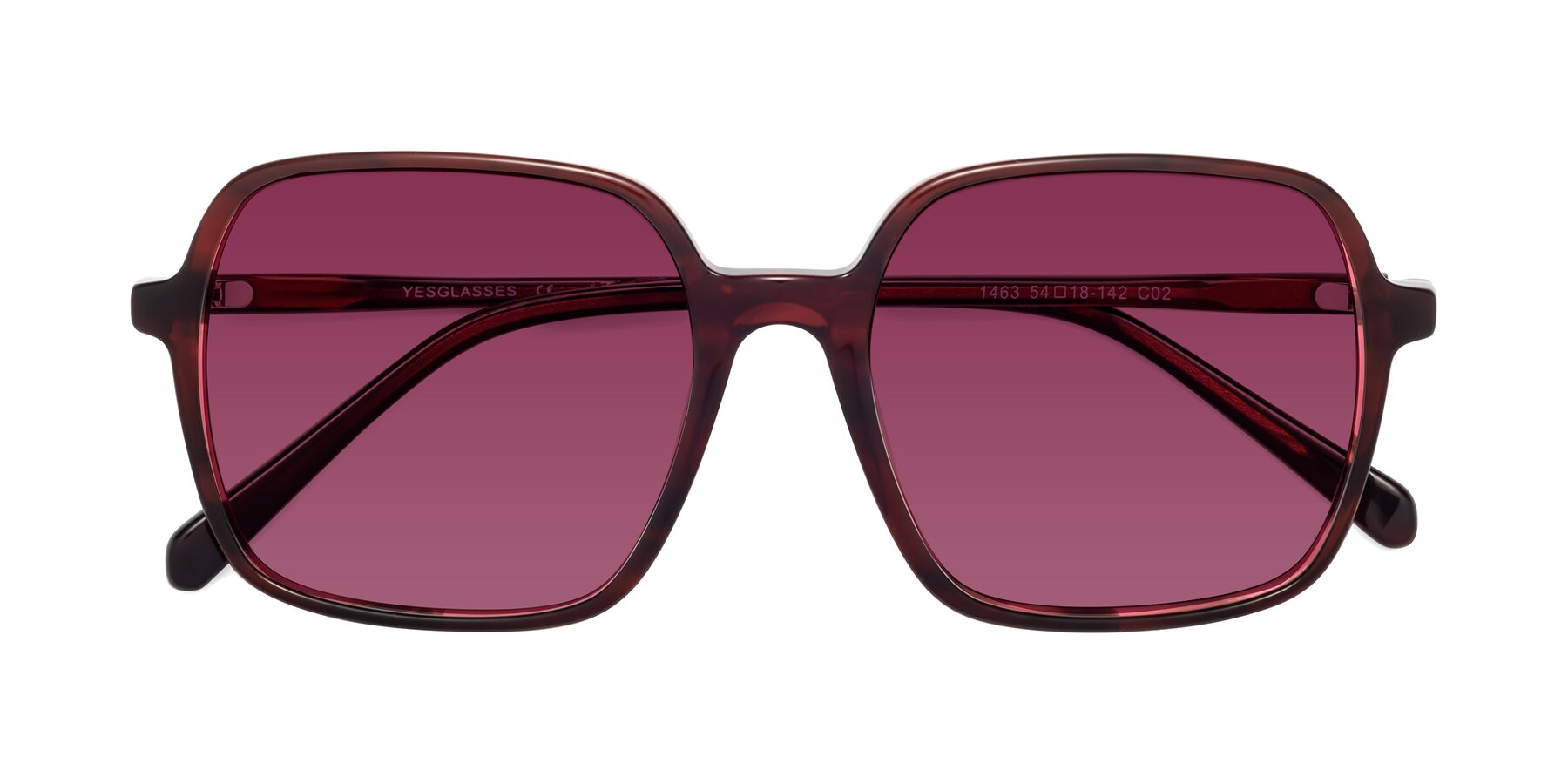 Folded Front of 1463 in Wine with Wine Tinted Lenses