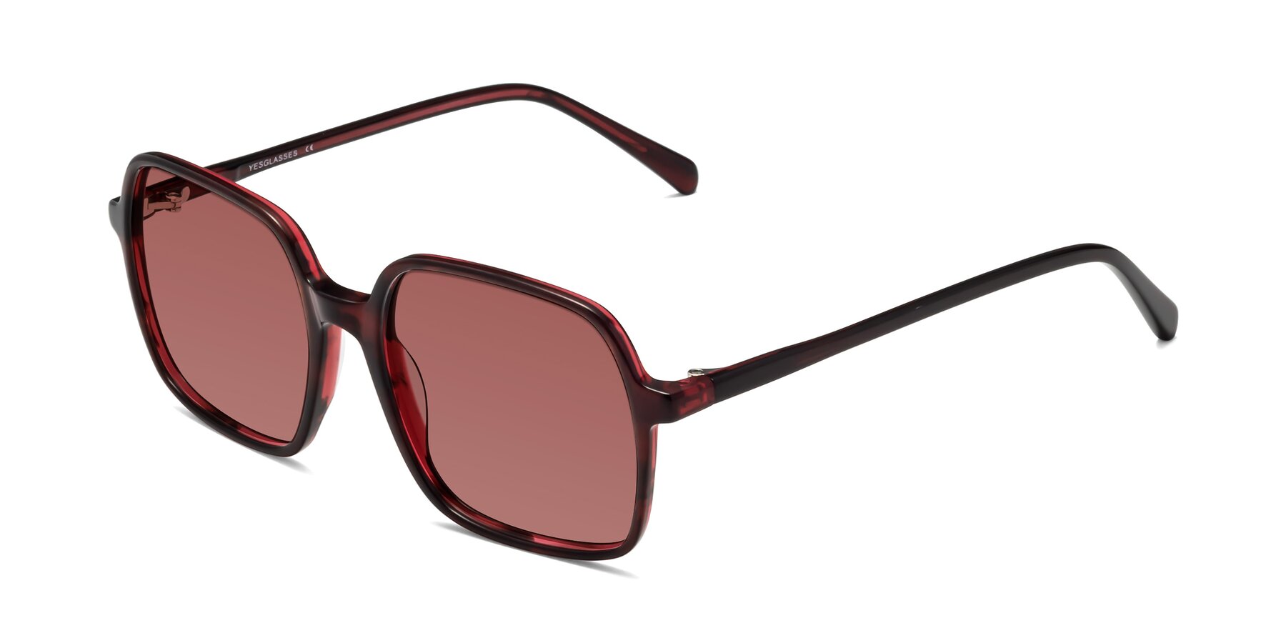 Angle of 1463 in Wine with Garnet Tinted Lenses