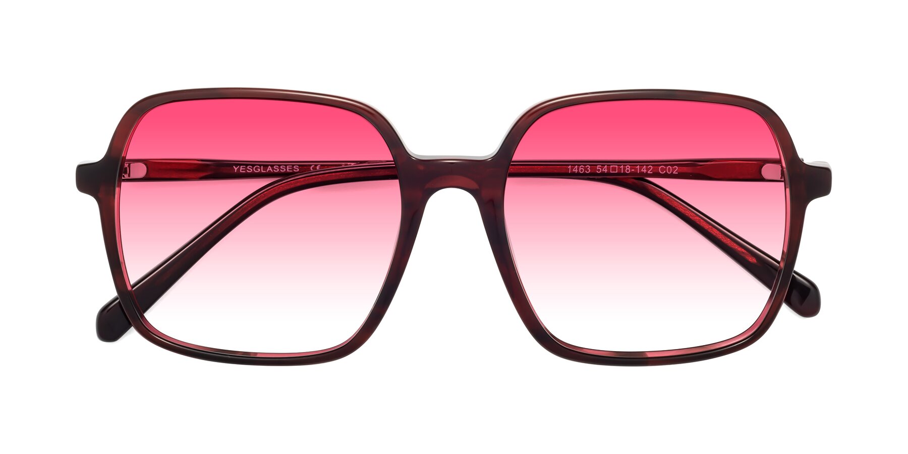 Folded Front of 1463 in Wine with Pink Gradient Lenses