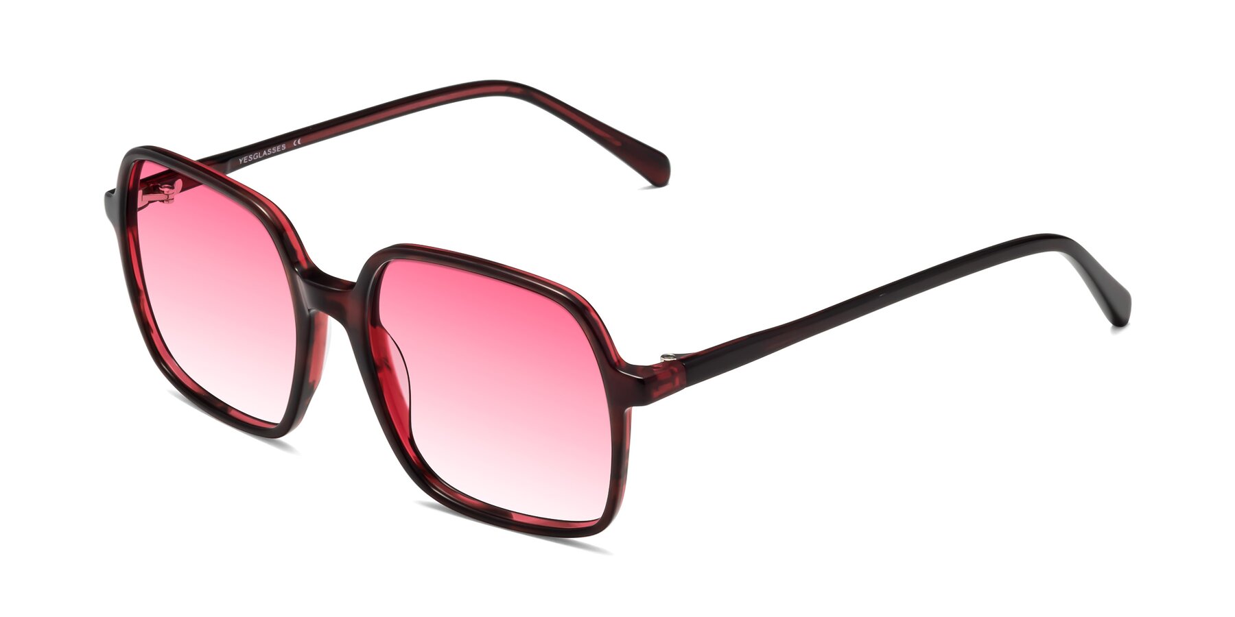 Angle of 1463 in Wine with Pink Gradient Lenses