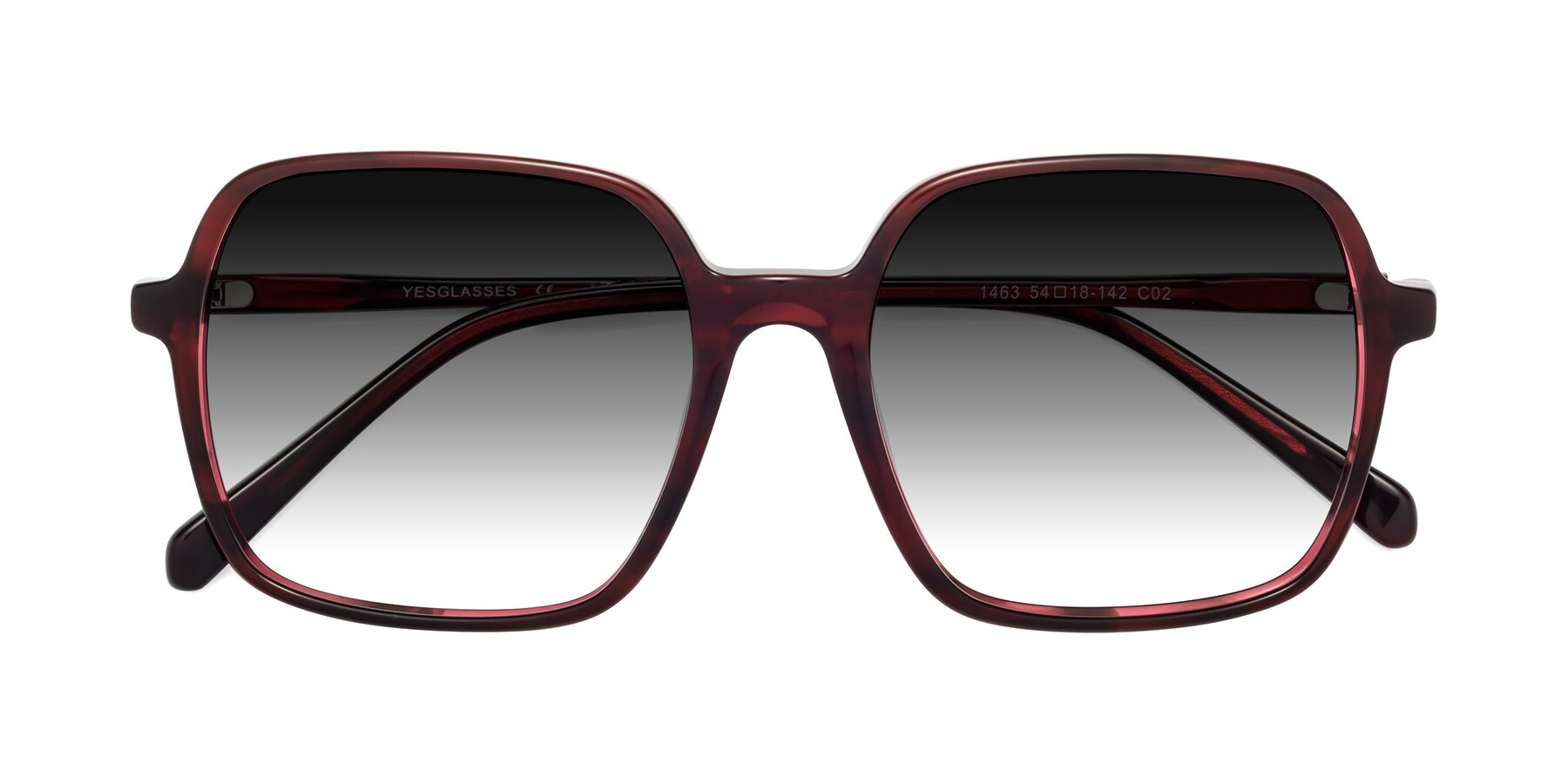 Folded Front of 1463 in Wine with Gray Gradient Lenses