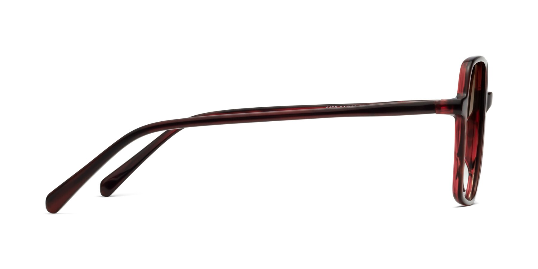 Side of 1463 in Wine with Brown Gradient Lenses