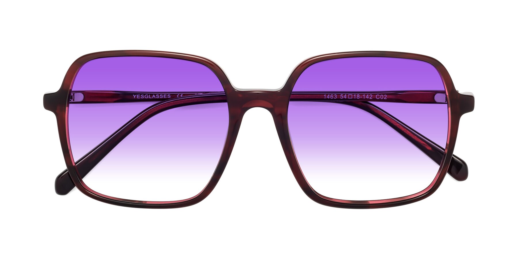 Folded Front of 1463 in Wine with Purple Gradient Lenses