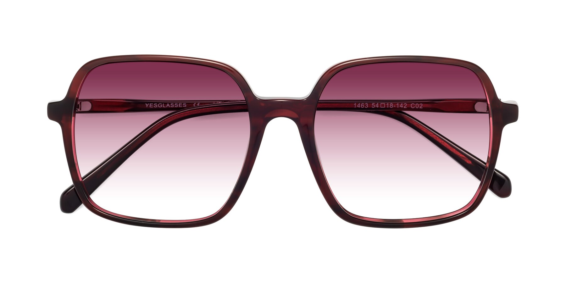 Folded Front of 1463 in Wine with Wine Gradient Lenses