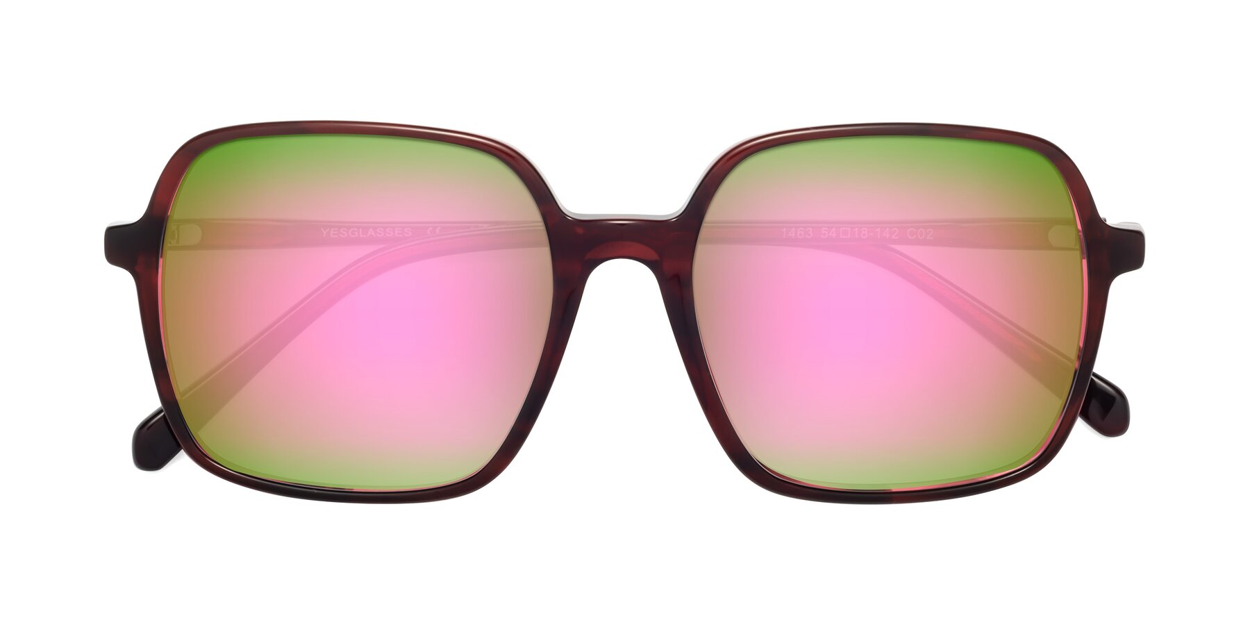 Folded Front of 1463 in Wine with Pink Mirrored Lenses