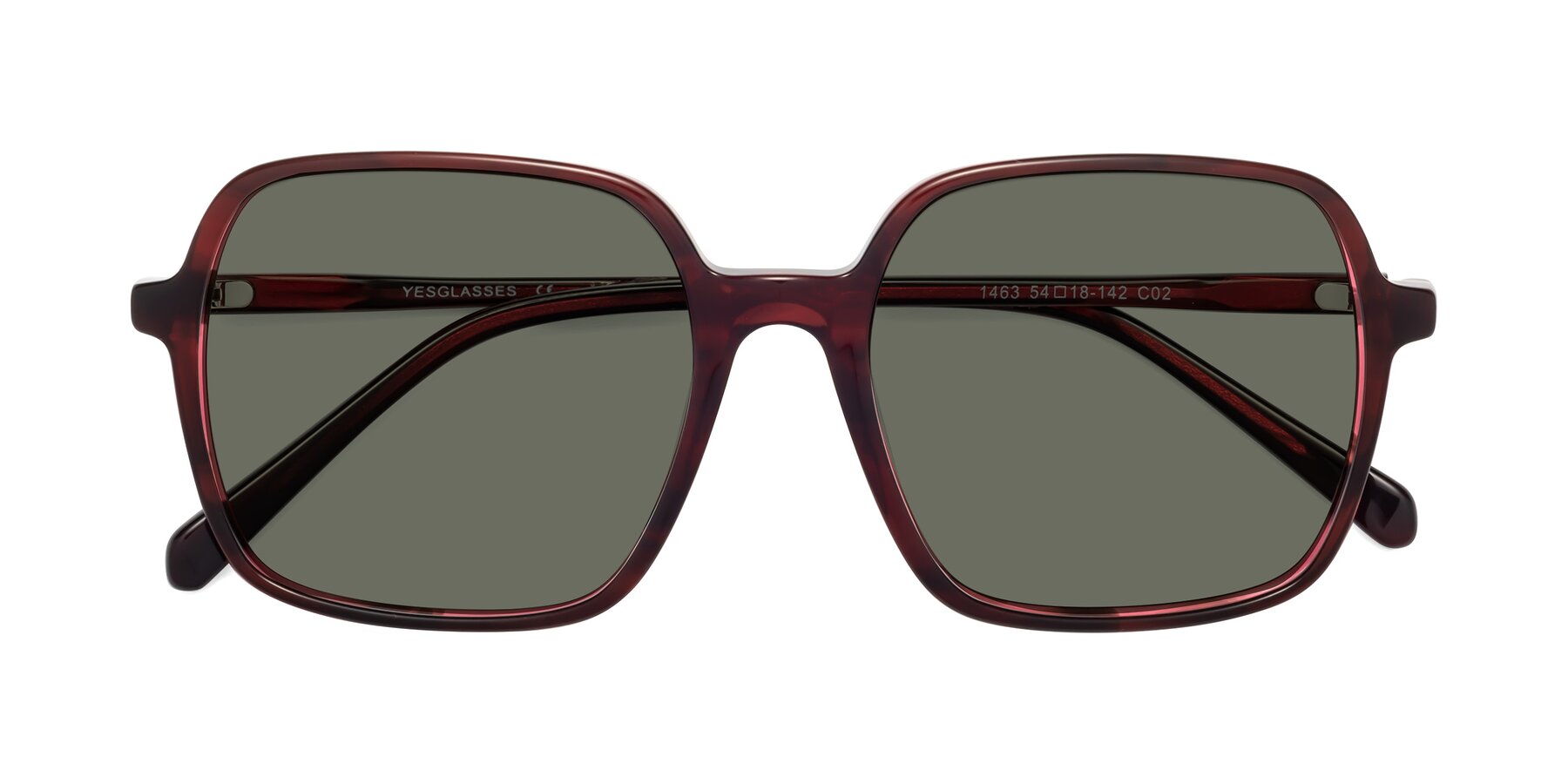 Folded Front of 1463 in Wine with Gray Polarized Lenses