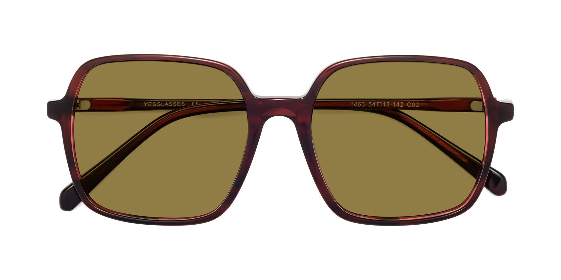 Folded Front of 1463 in Wine with Brown Polarized Lenses
