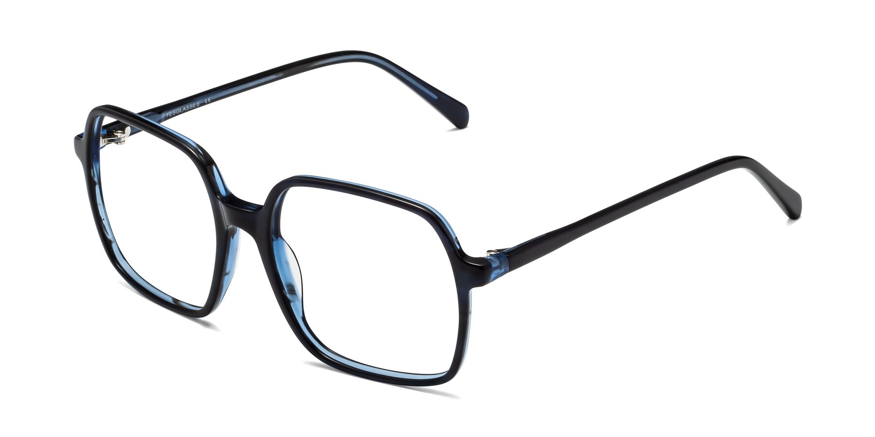 Angle of 1463 in Blue with Clear Reading Eyeglass Lenses