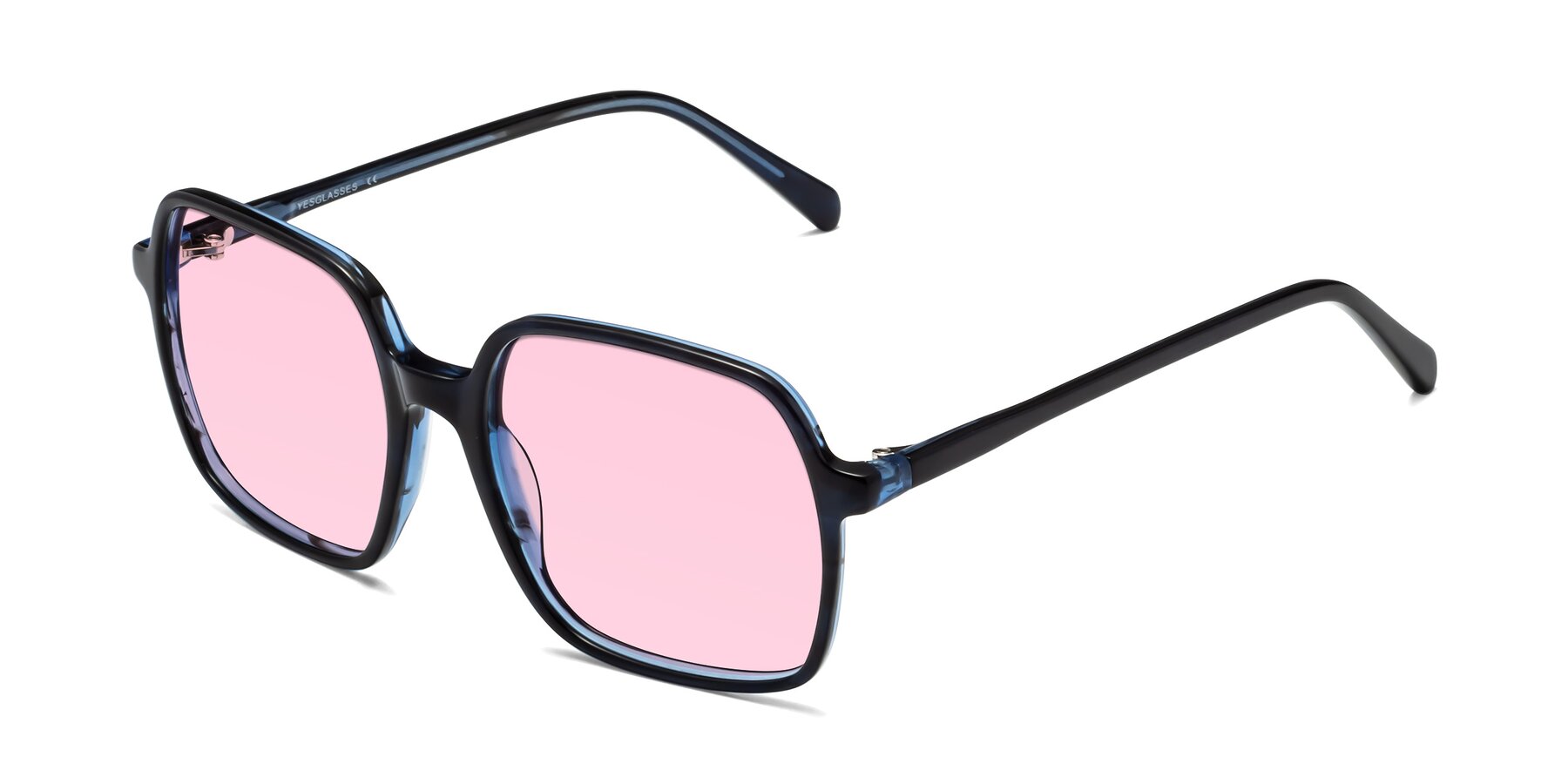 Angle of 1463 in Blue with Light Pink Tinted Lenses