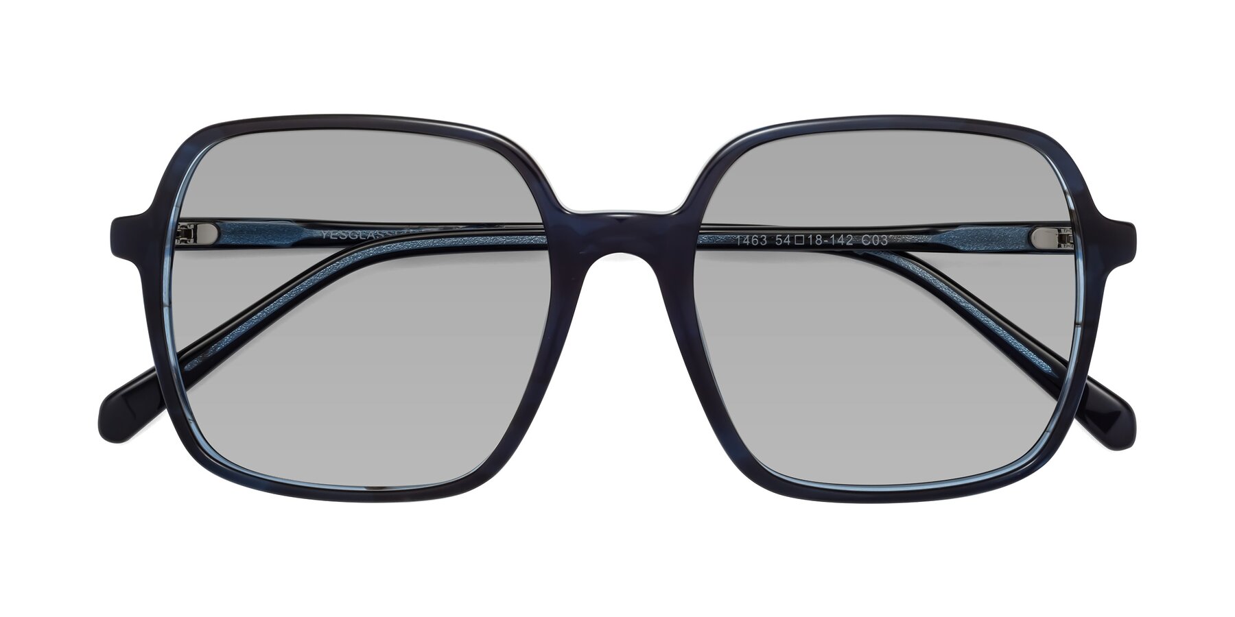 Folded Front of 1463 in Blue with Light Gray Tinted Lenses