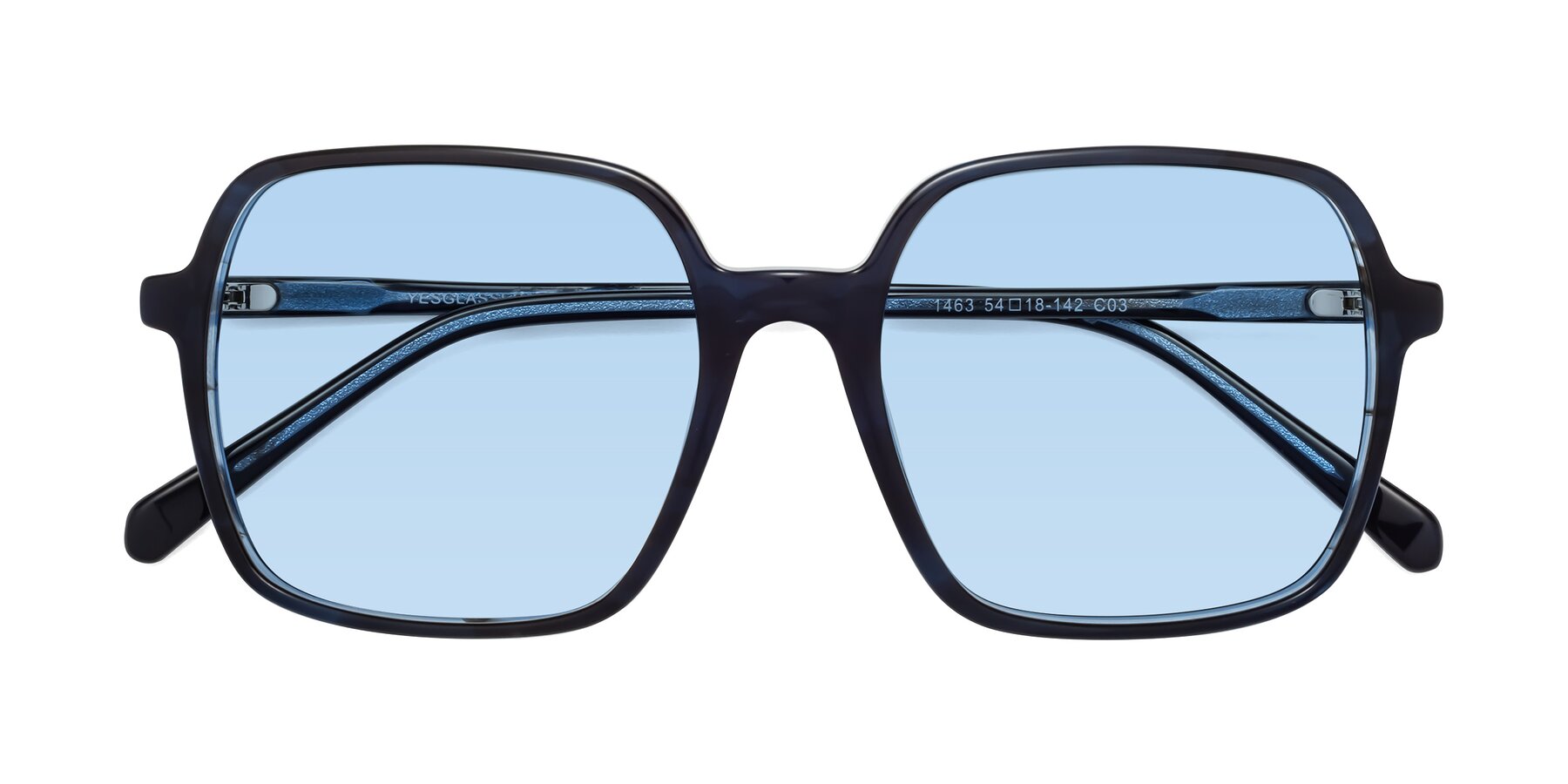Folded Front of 1463 in Blue with Light Blue Tinted Lenses
