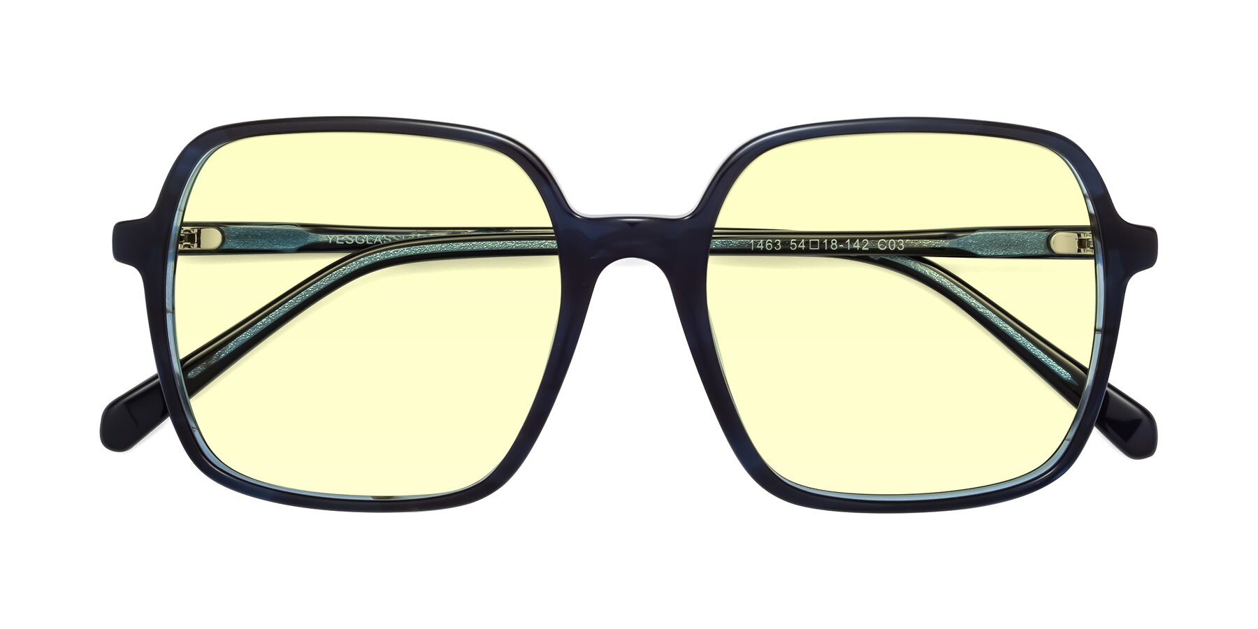 Folded Front of 1463 in Blue with Light Yellow Tinted Lenses
