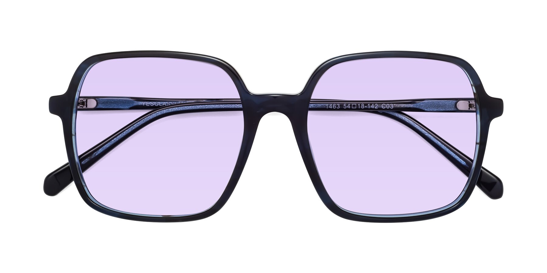 Folded Front of 1463 in Blue with Light Purple Tinted Lenses