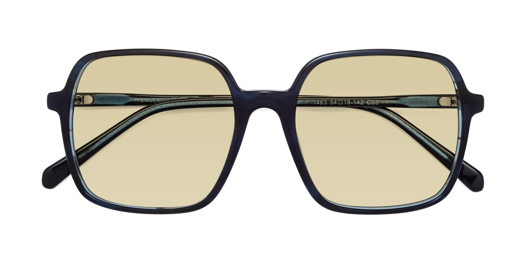 Folded Front of 1463 in Blue with Light Champagne Tinted Lenses