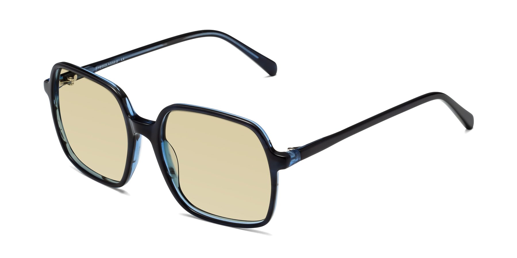 Angle of 1463 in Blue with Light Champagne Tinted Lenses