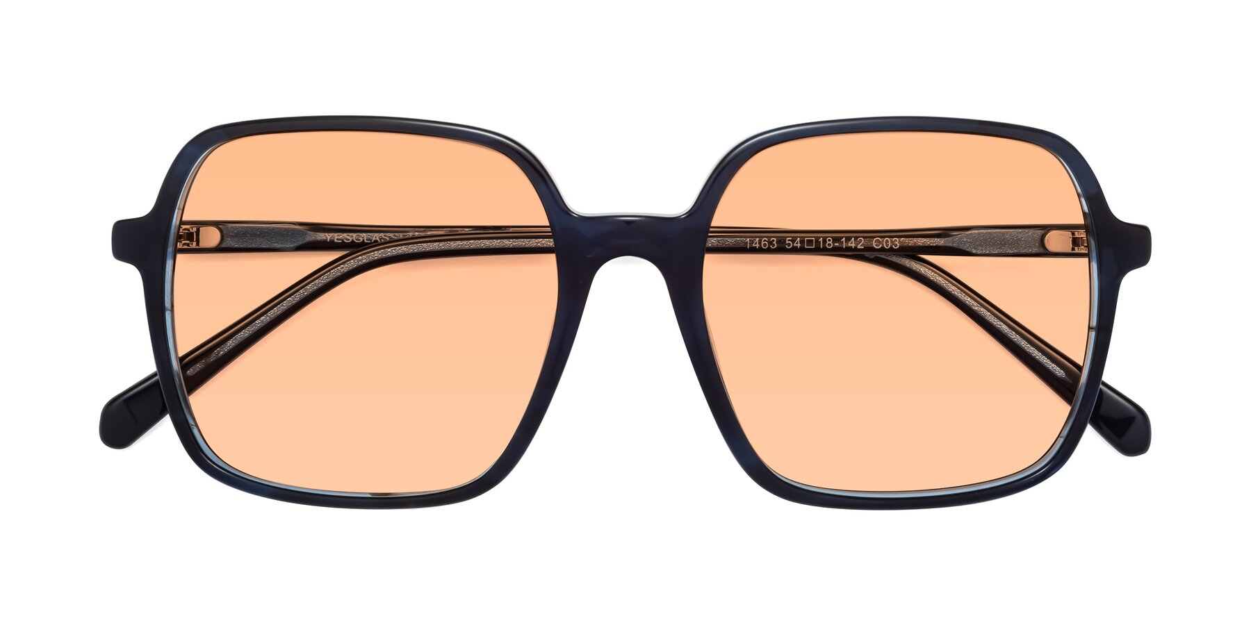 Folded Front of 1463 in Blue with Light Orange Tinted Lenses