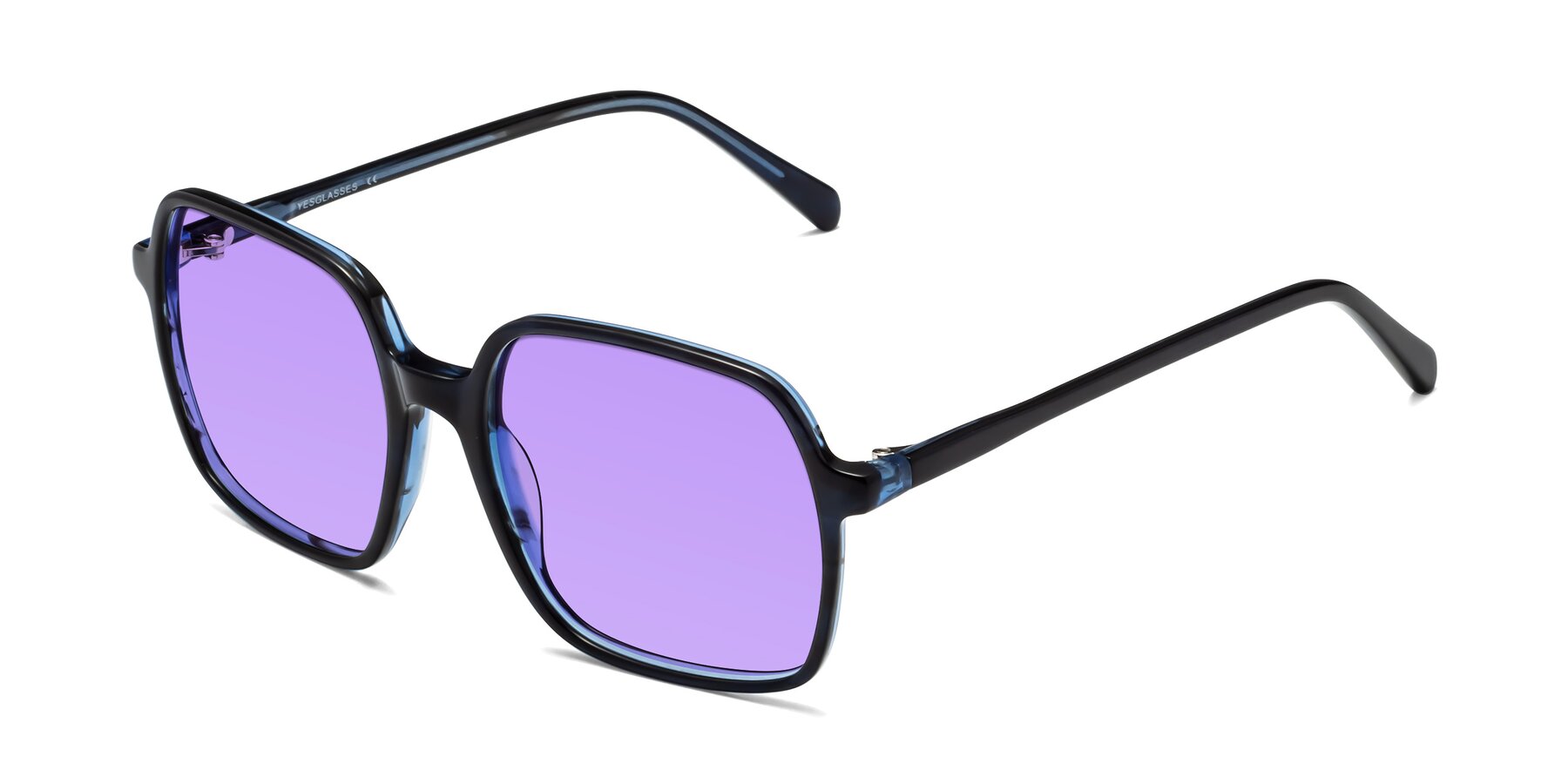 Angle of 1463 in Blue with Medium Purple Tinted Lenses