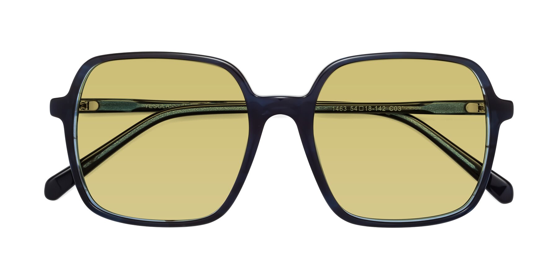 Folded Front of 1463 in Blue with Medium Champagne Tinted Lenses