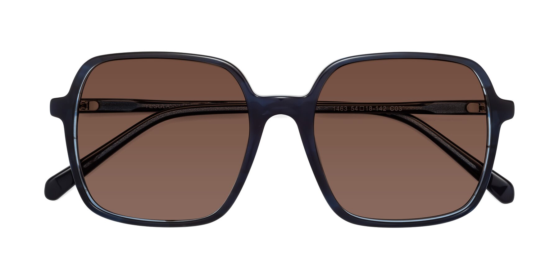Folded Front of 1463 in Blue with Brown Tinted Lenses