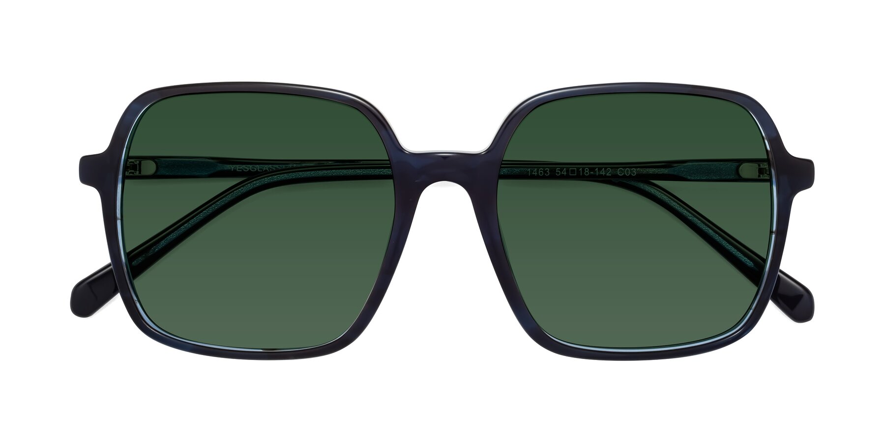 Folded Front of 1463 in Blue with Green Tinted Lenses