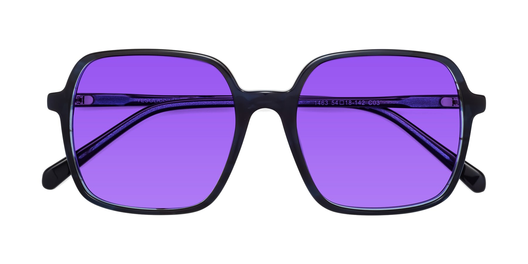 Folded Front of 1463 in Blue with Purple Tinted Lenses