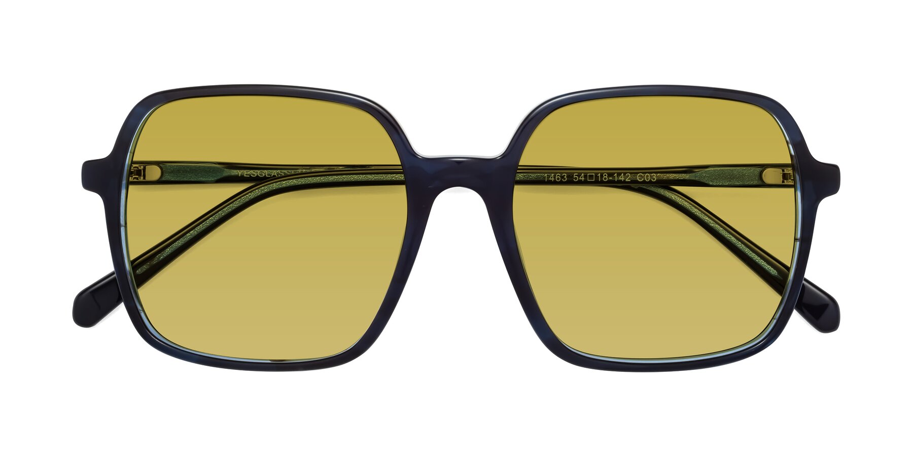 Folded Front of 1463 in Blue with Champagne Tinted Lenses