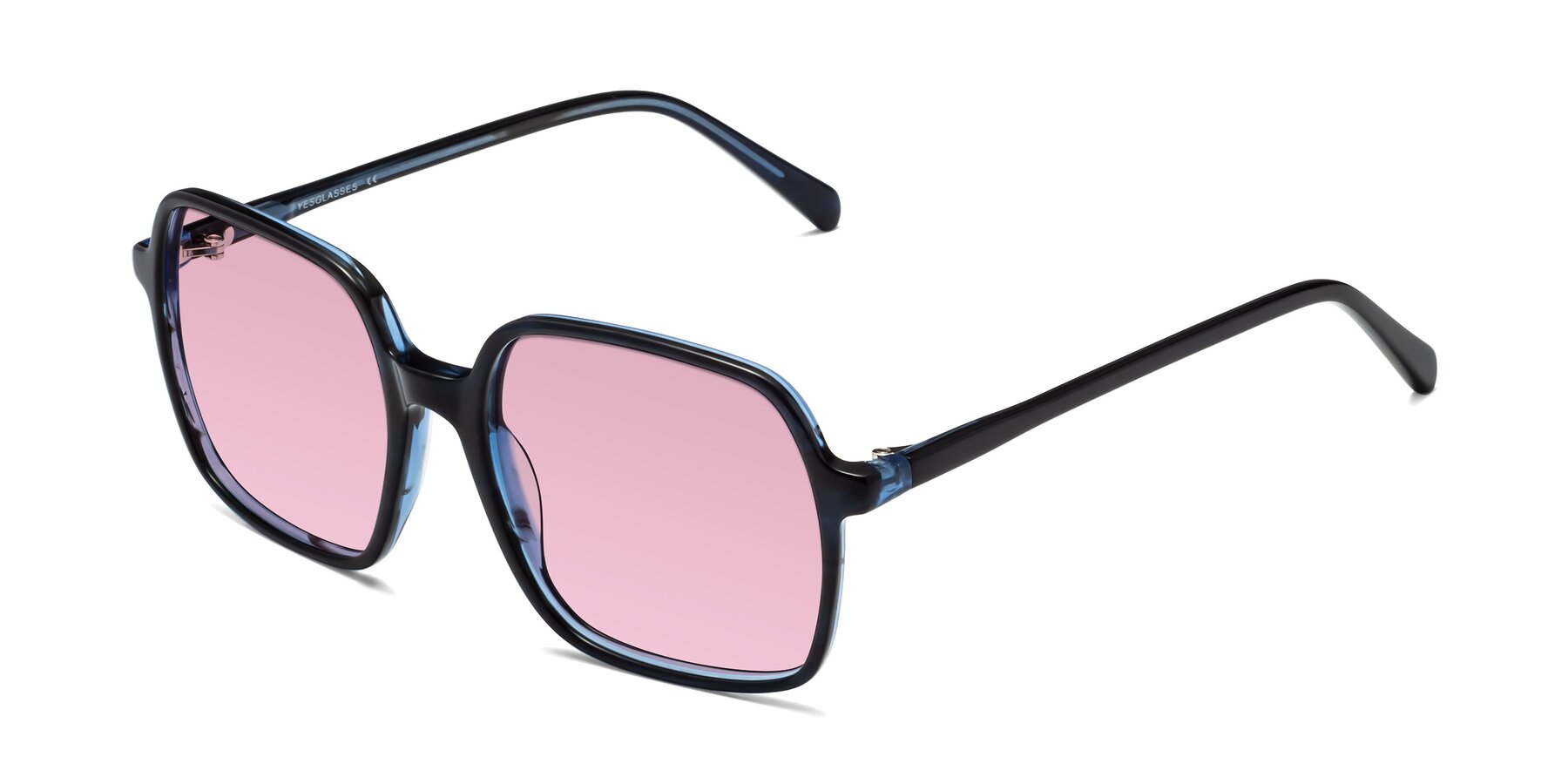 Angle of 1463 in Blue with Light Wine Tinted Lenses