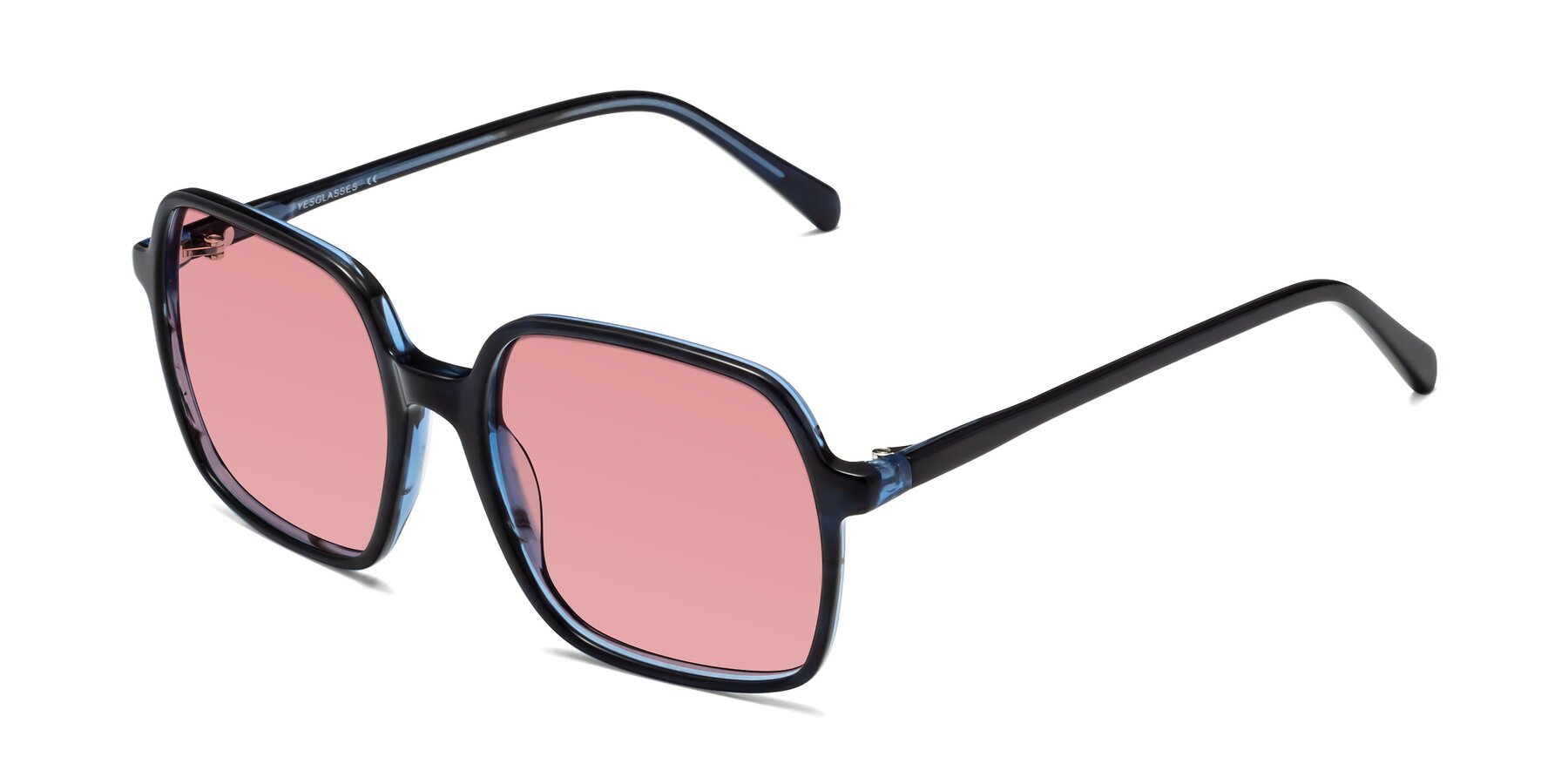 Angle of 1463 in Blue with Medium Garnet Tinted Lenses