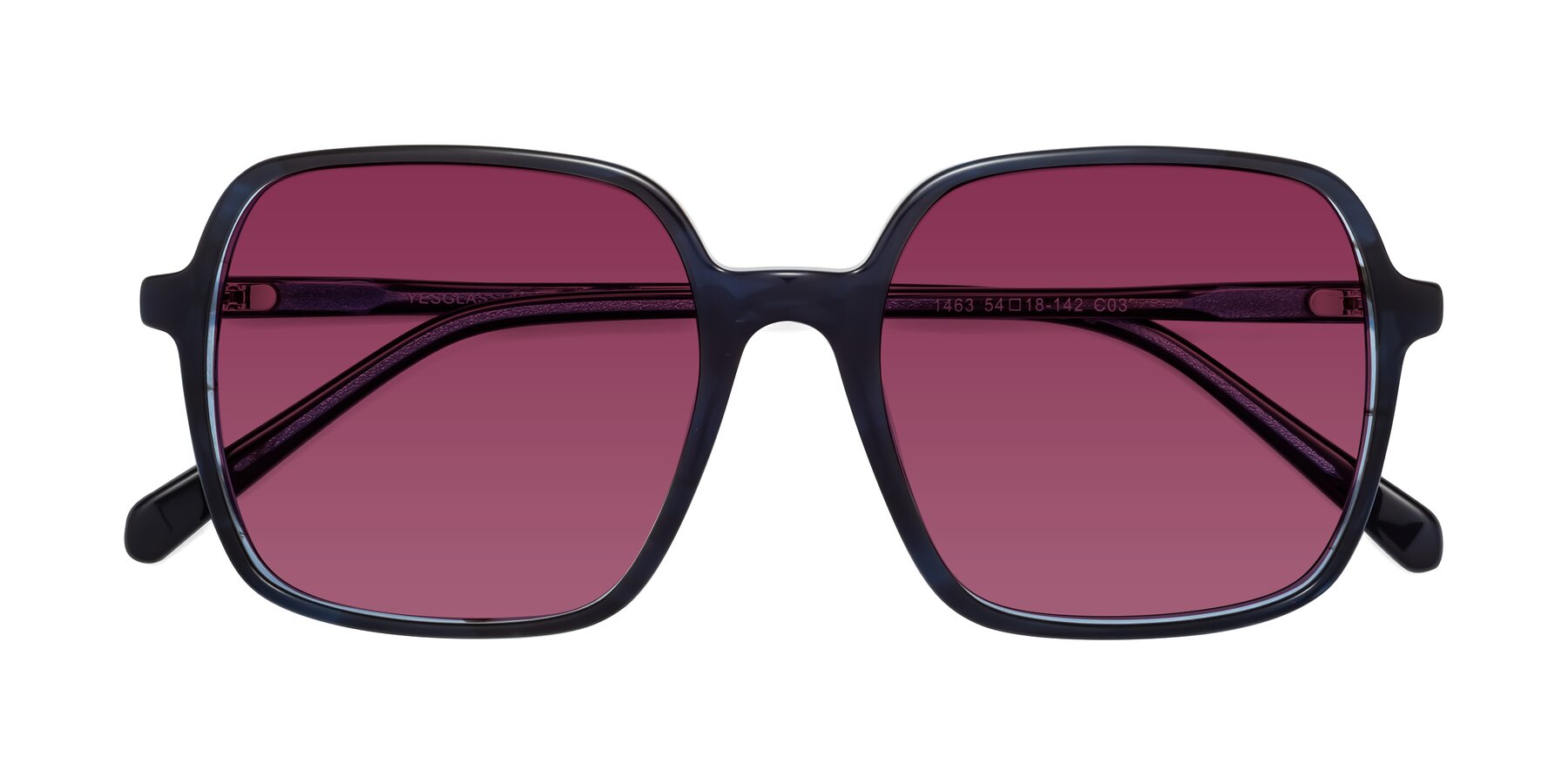 Folded Front of 1463 in Blue with Wine Tinted Lenses