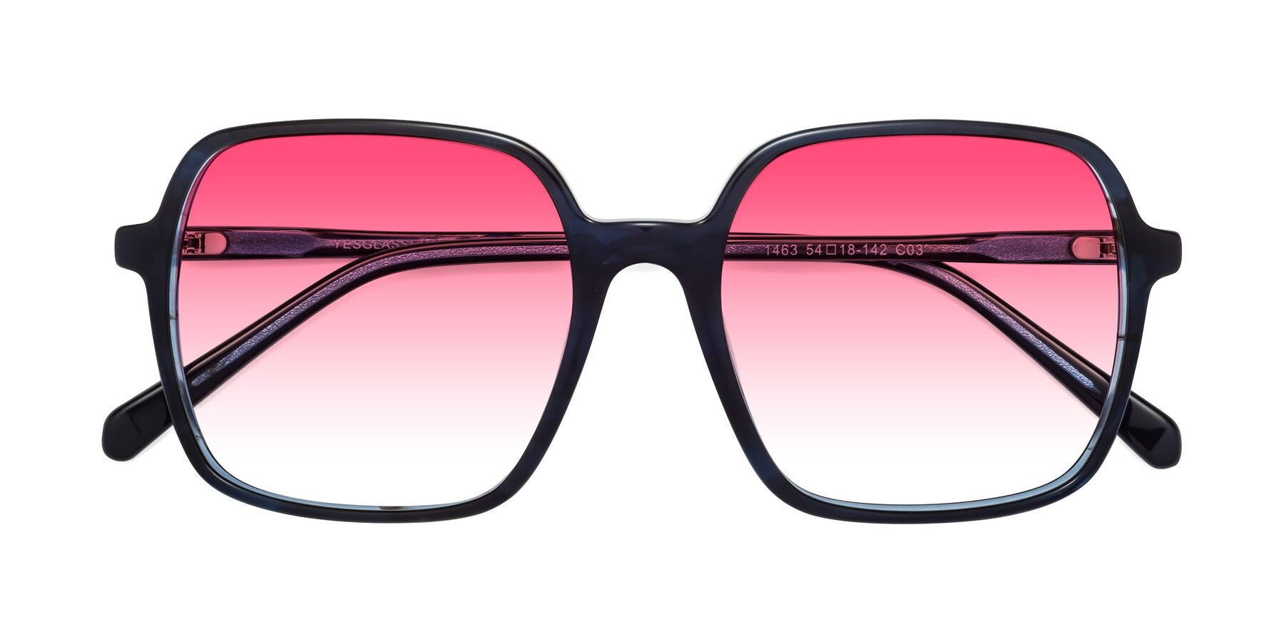Folded Front of 1463 in Blue with Pink Gradient Lenses