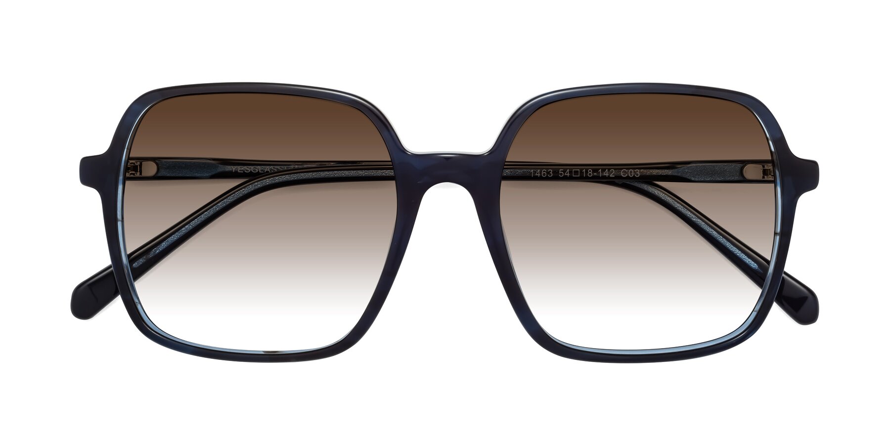 Folded Front of 1463 in Blue with Brown Gradient Lenses