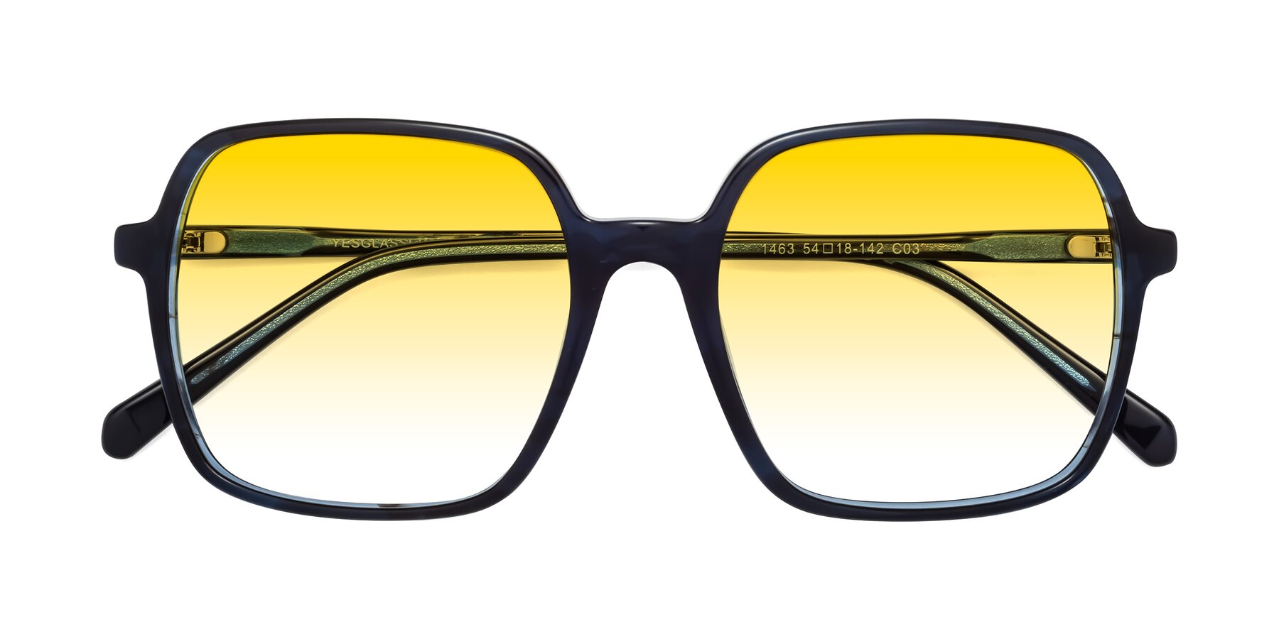 Folded Front of 1463 in Blue with Yellow Gradient Lenses