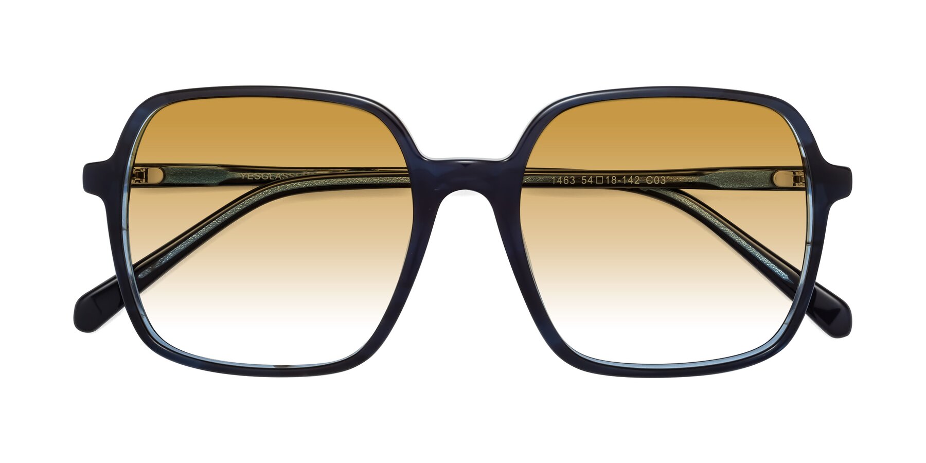 Folded Front of 1463 in Blue with Champagne Gradient Lenses