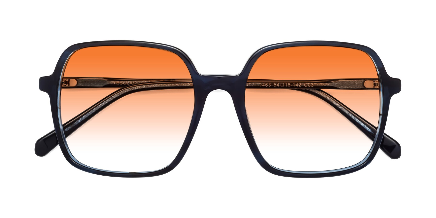 Folded Front of 1463 in Blue with Orange Gradient Lenses