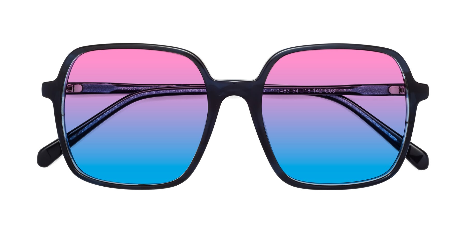 Folded Front of 1463 in Blue with Pink / Blue Gradient Lenses