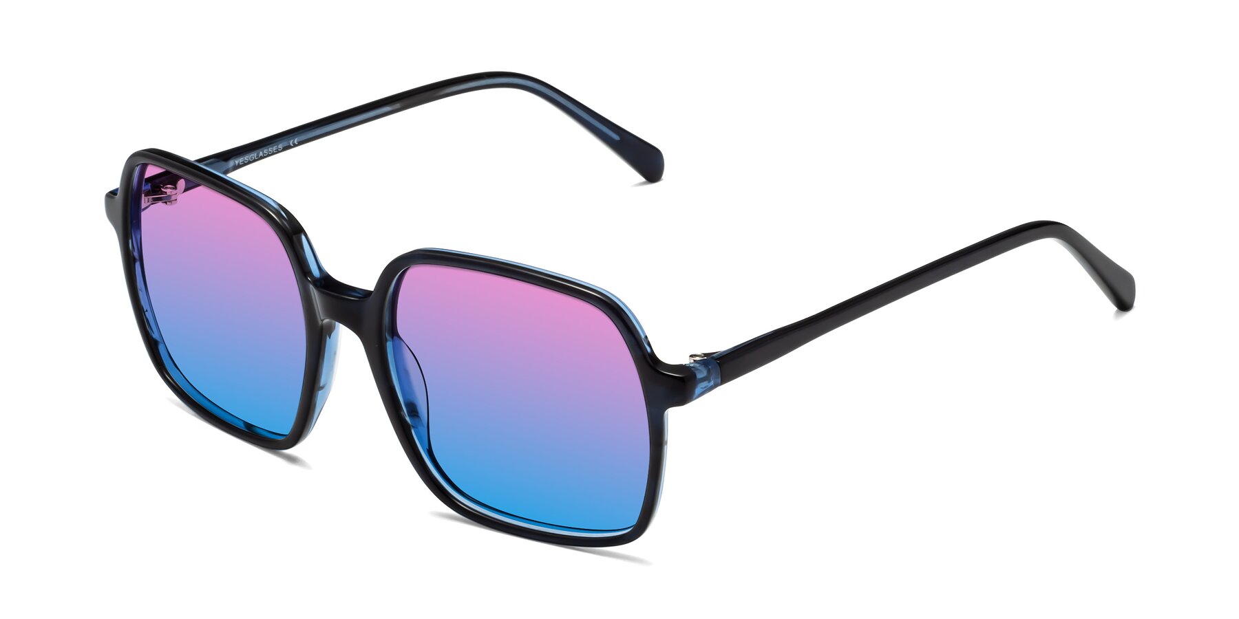 Angle of 1463 in Blue with Pink / Blue Gradient Lenses