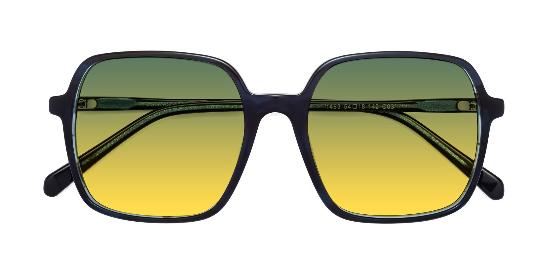Folded Front of 1463 in Blue with Green / Yellow Gradient Lenses