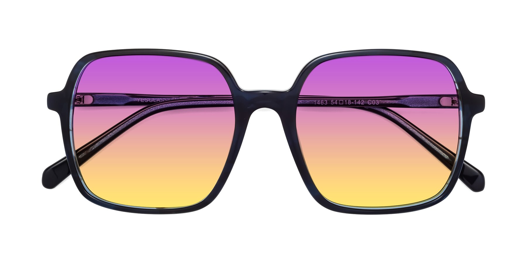 Folded Front of 1463 in Blue with Purple / Yellow Gradient Lenses