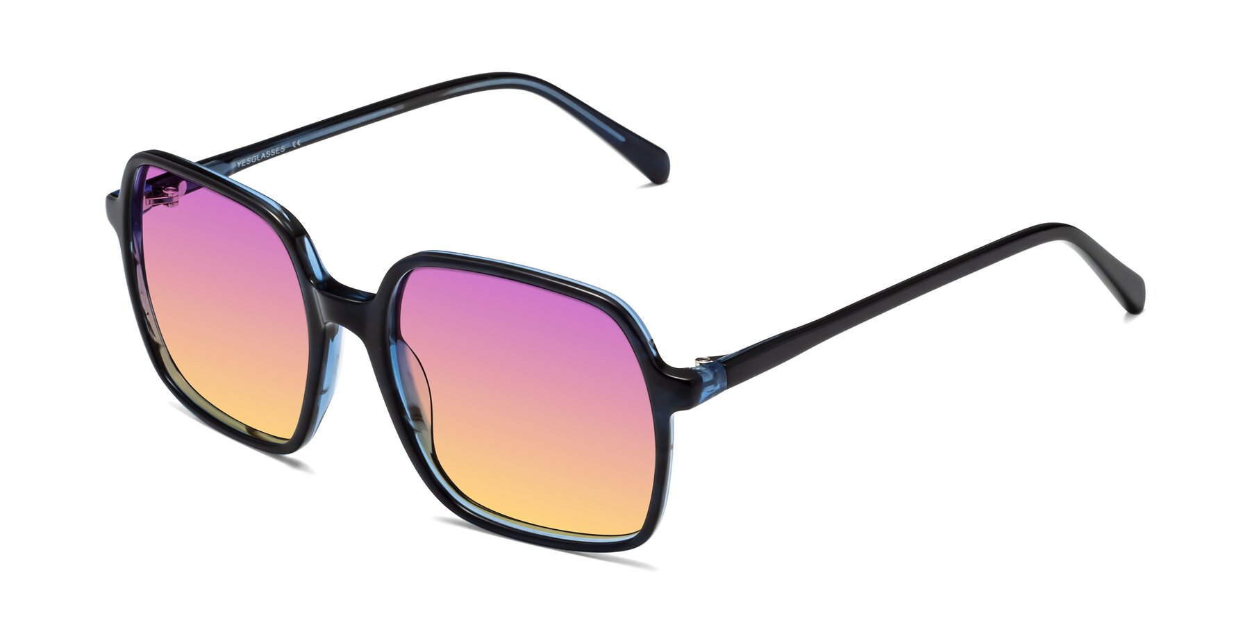 Angle of 1463 in Blue with Purple / Yellow Gradient Lenses