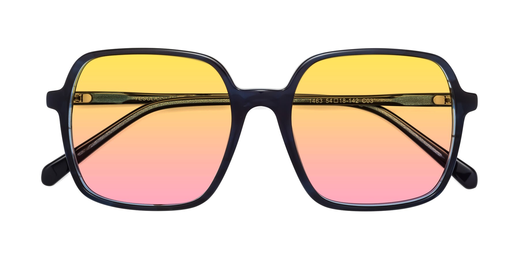 Folded Front of 1463 in Blue with Yellow / Pink Gradient Lenses