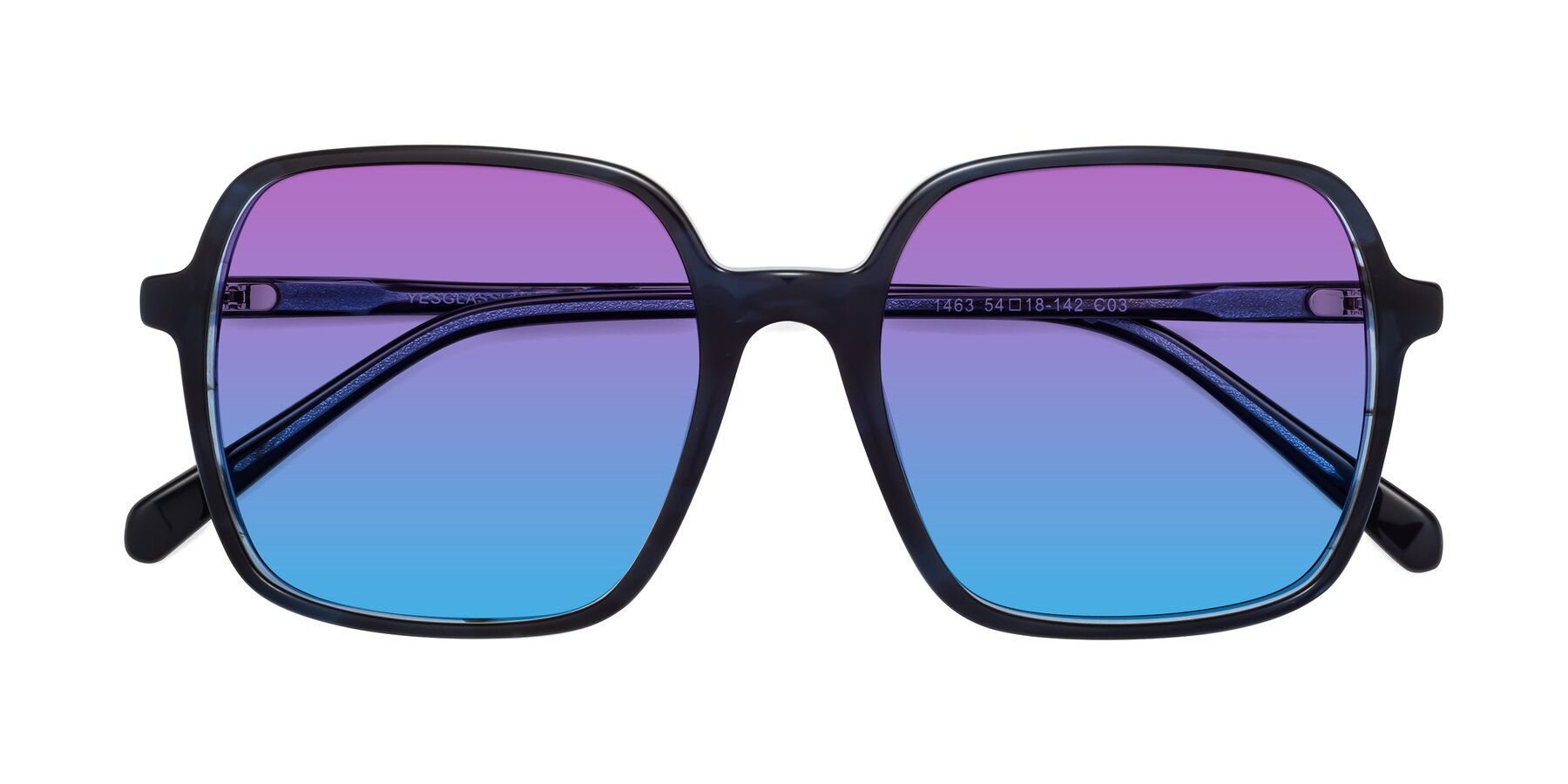 Folded Front of 1463 in Blue with Purple / Blue Gradient Lenses