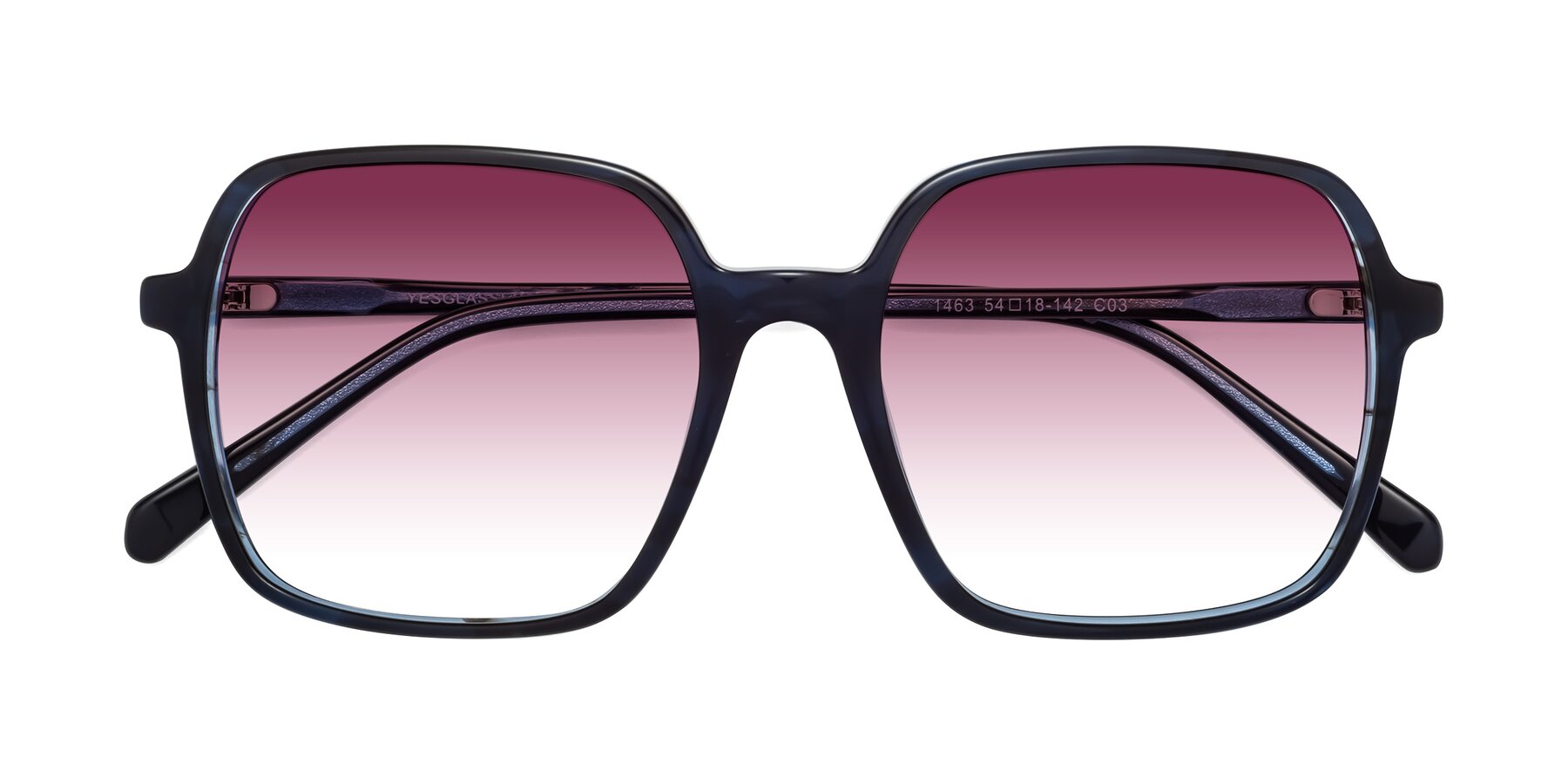 Folded Front of 1463 in Blue with Wine Gradient Lenses