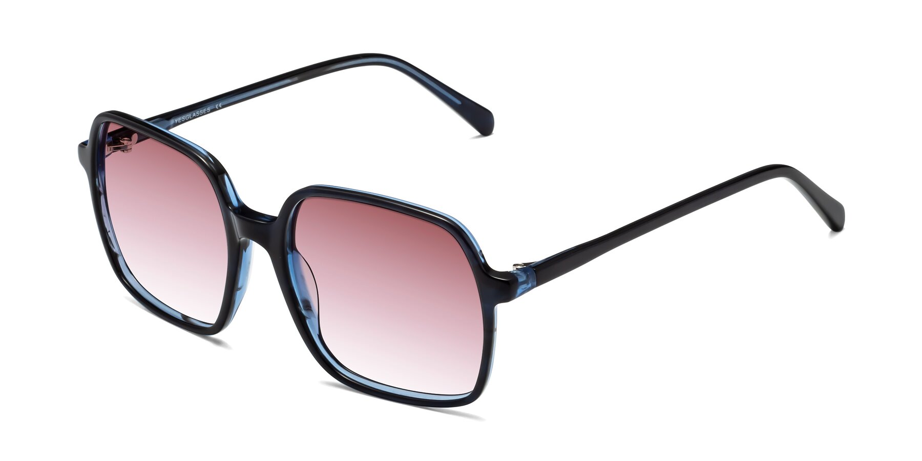 Angle of 1463 in Blue with Garnet Gradient Lenses