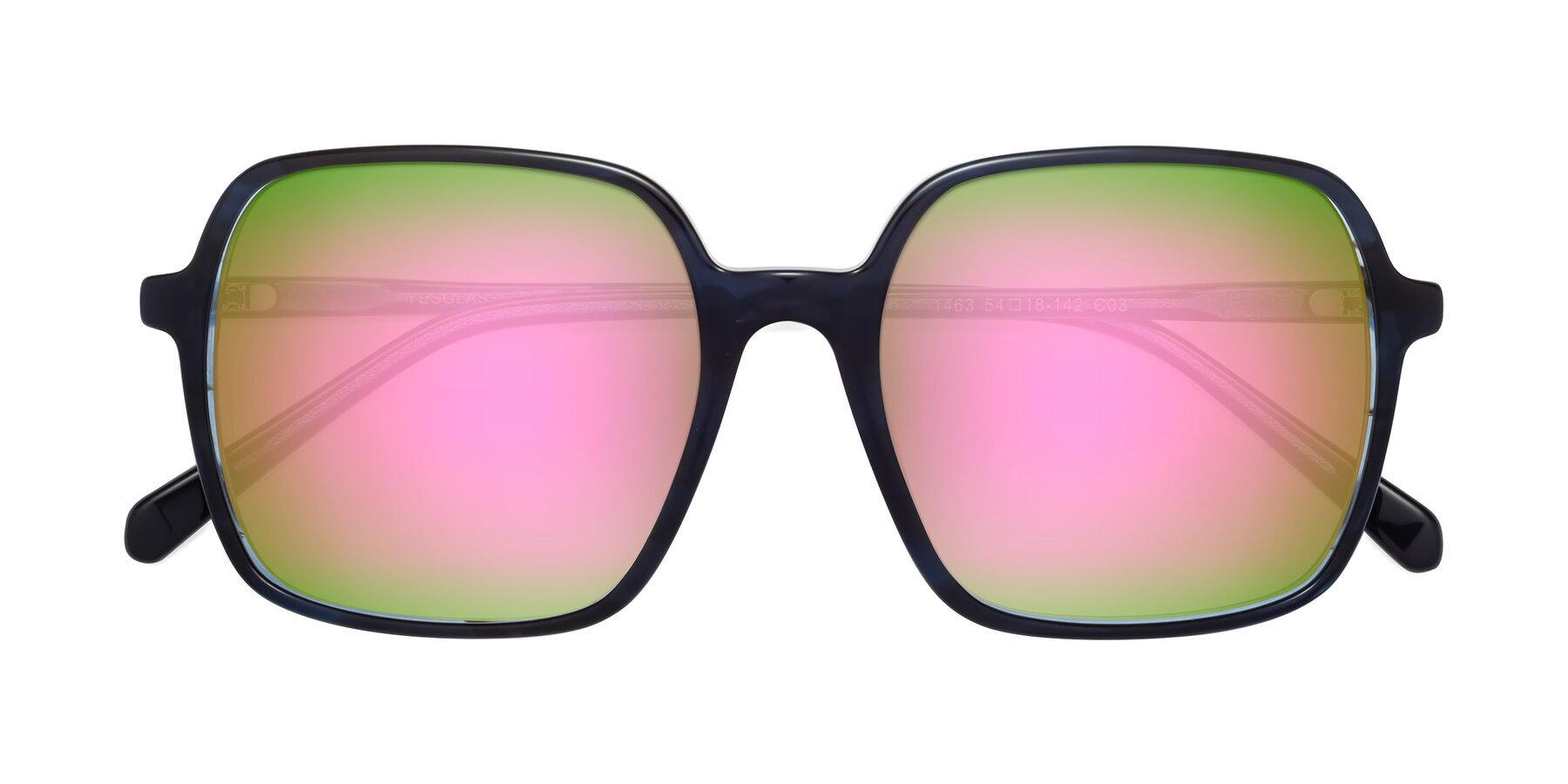 Folded Front of 1463 in Blue with Pink Mirrored Lenses