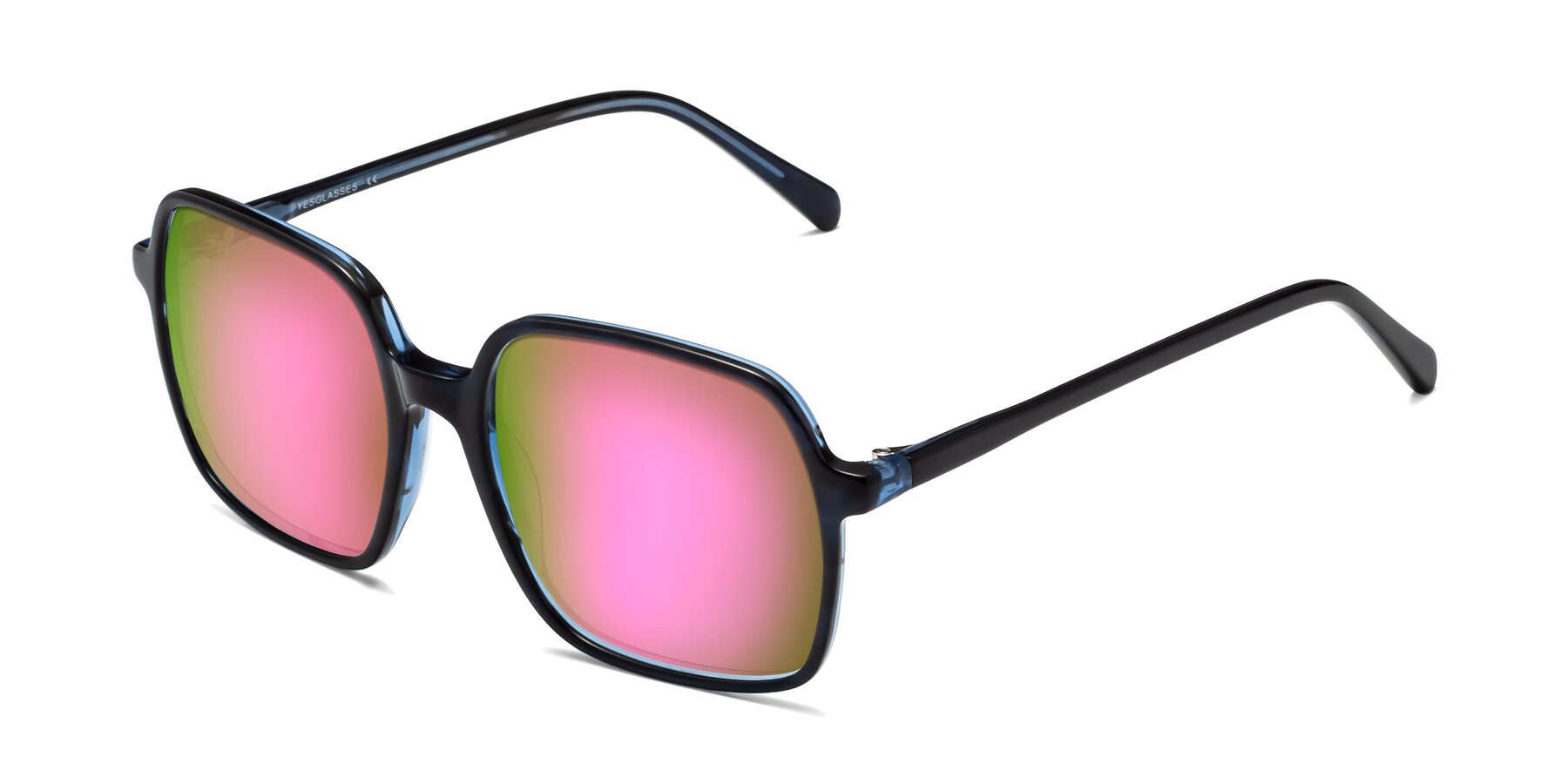 Angle of 1463 in Blue with Pink Mirrored Lenses