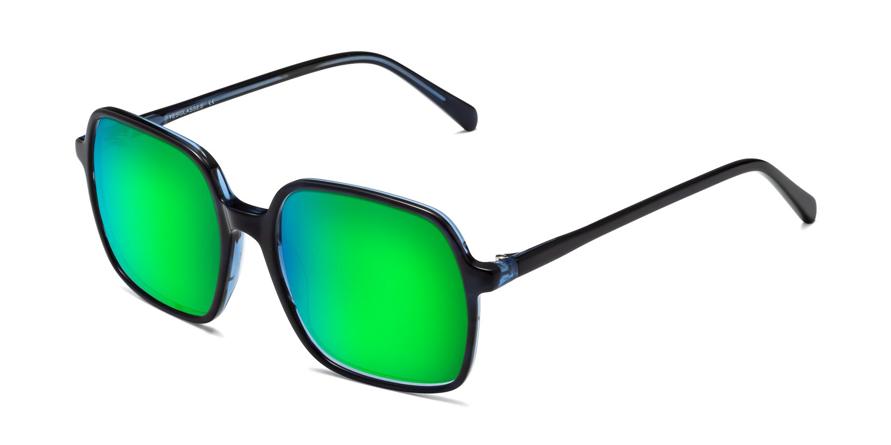 Angle of 1463 in Blue with Green Mirrored Lenses